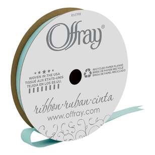 Offray Single Face Satin Ribbon Aqua