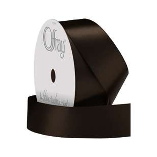 Offray Single Face Satin Ribbon Brown