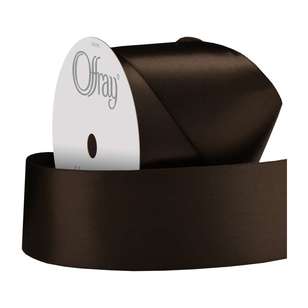 Offray Single Face Satin Ribbon Brown