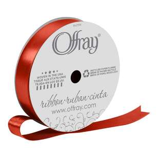 Offray Single Face Satin Ribbon Poppy