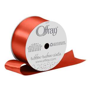 Offray Single Face Satin Ribbon Poppy