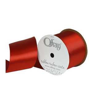 Offray Single Face Satin Ribbon Red