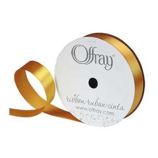 Offray Single Face Satin Ribbon Yellow & Gold