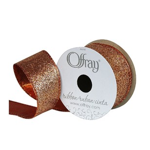 Offray Glitter Ribbon Copper 38 mm x 2.7 m