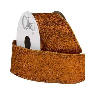 Offray Glitter Ribbon Torrid Orange