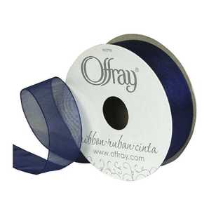 Offray Simply Sheer Ribbon Navy 22 mm x 3.6 m