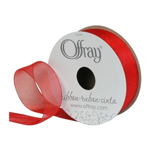 Offray Simply Sheer Ribbon Red 22 mm x 2.7 m