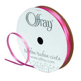 Offray Double Face Satin Ribbon Hot Pink 3 mm x 7.2 m