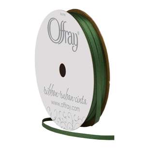 Offray Double Face Satin Ribbon Leaf Green 3 mm x 7.2 m