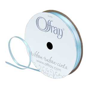 Offray Double Face Satin Ribbon Light Blue 3 mm x 7.2 m