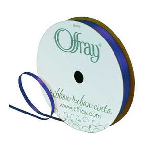 Offray Double Face Satin Ribbon Royal Blue 3 mm x 7.2 m
