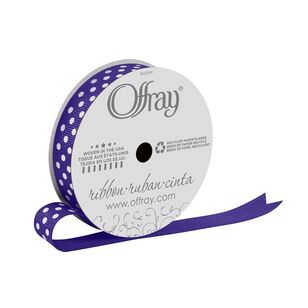 Offray Confetti Grosgrain Ribbon Purple 15 mm x 2.7 m