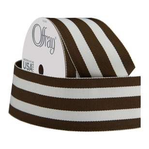 Offray Mono Stripe Ribbon Brown 38 mm x 2.7 m