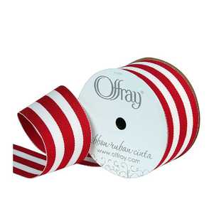 Offray Mono Stripe Ribbon Red 38 mm x 2.7 m