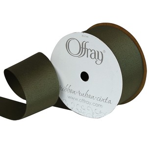 Offray Grosgrain Ribbon Olive & Dark Brown