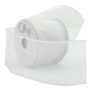 Offray Quest Ribbon White 63.5 mm x 2.7 m