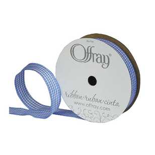 Offray Micro Check Ribbon Royal 15 mm x 2.7 m