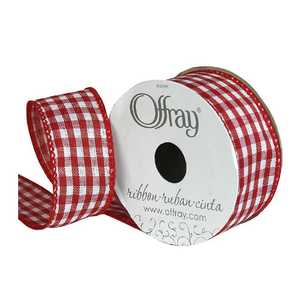 Offray Gingham Ribbon Red