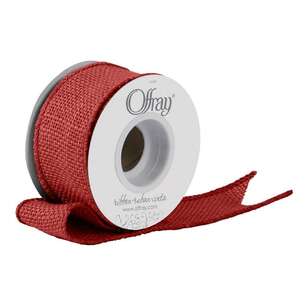 Offray Burlap Ribbon Red 38 mm x 2.7 m