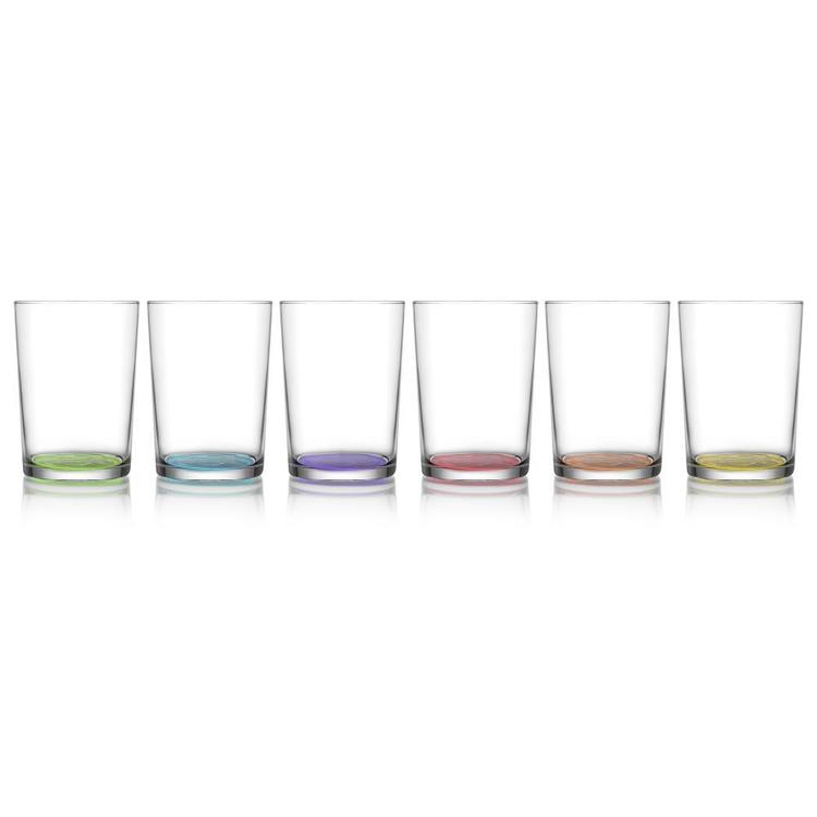WHOLE HOUSEWARES Artisan Crafted Hand Blown Glass Tumblers,Colored Bubble  Water Glasses,8.5 OZ of 4 Colors Set
