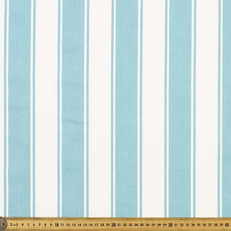 Stripe Cotton Canvas Aqua 150 cm