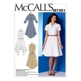 McCall's Pattern M7351 Misses' Shirtdresses With Pockets & Belt