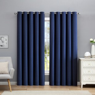 Emerald Hill Turner Eyelet Curtain Navy