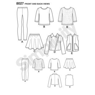 Simplicity Sewing Pattern 8027 Child's & Girls' Sportswear White