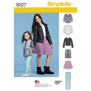 Simplicity Sewing Pattern 8027 Child's & Girls' Sportswear White