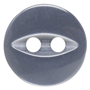 Hemline Fish Eye 2-Hole Eye Round 18 Button Dark Grey 11 mm