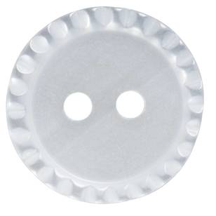 Hemline Embossed Edge 2-Hole 24 Button White 15 mm