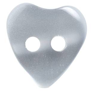 Hemline Heart Flat 2-Hole 16 Button White 10 mm