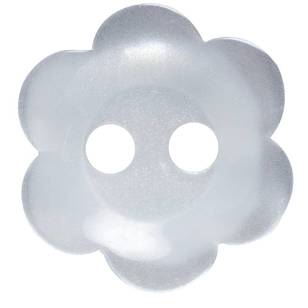 Hemline Flower Flat 2-Hole Opaque 16 Button White 10 mm