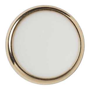 Hemline Stylish Gold Rim Shank 24 Button White 15 mm