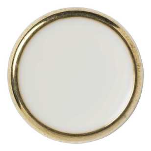 Hemline Stylish Gold Rim Shank 28 Button White 18 mm