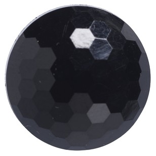 Hemline Diamond Cut Solid Dome Button Black
