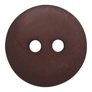 Hemline Simple Flat 2-Hole 22 Button Dark Brown 14 mm