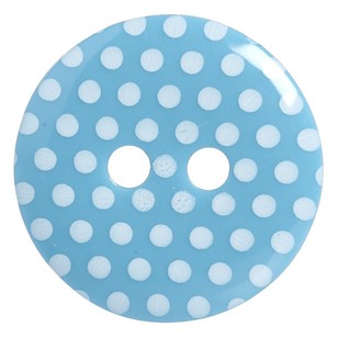 Hemline Micro Polka Dot 2-Hole 24 Button Aqua 15 mm