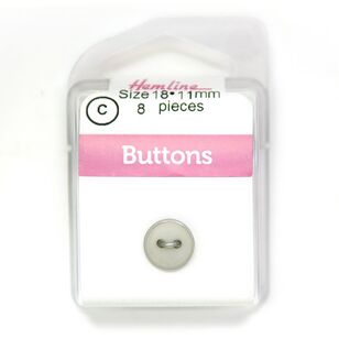 Hemline Stylist Gen 2-Hole Button Light Grey 11 mm