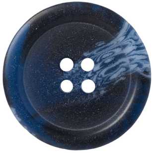 Hemline Marble Style 4-Hole 44 Button Blue 28 mm