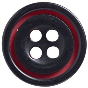 Hemline Layered Buttons 6 Pack Black & Red 10 mm