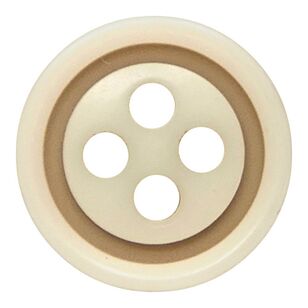 Hemline Layered Buttons 6 Pack Cream & Tan 10 mm