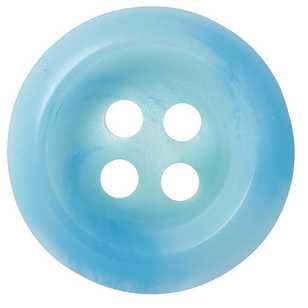 Hemline Marbled Bevel Edge 4-Hole Button Blue 18 mm