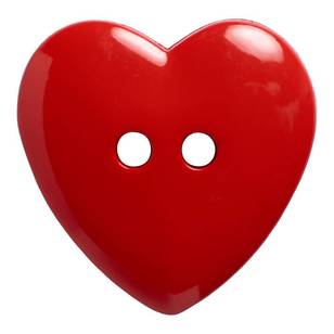 Hemline Large Heart Embellished 48 Button Red 30 mm