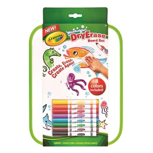 Crayola Dry Erase Board With 8 Washable Markers Multicoloured