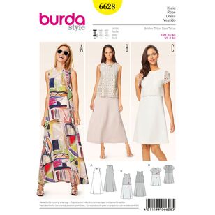 Burda 6628 Misses' Dress Pattern White 8 - 18