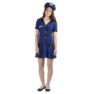 Police Girl Costume Royal Blue 10 - 15 Years