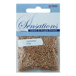 Ribtex Glass Seed and Bugle Beads 25 Gram Bag Pale Gold 1.8 mm