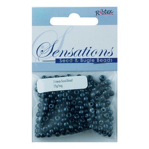 Ribtex Glass Seed and Bugle Beads Bag Steel Blue 3.6 mm