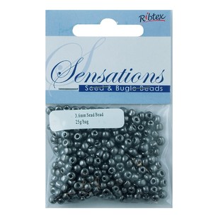 Ribtex Glass Seed and Bugle Beads Bag Steel Grey 3.6 mm